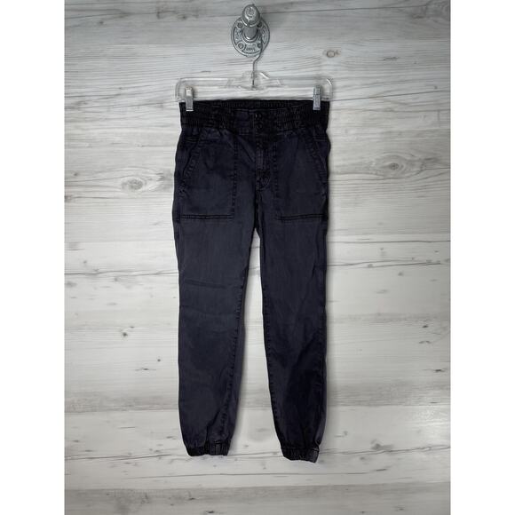American Eagle Pants Womens 4 Short Black Stretch Joggers Elastic Waist Casual - Picture 1 of 13